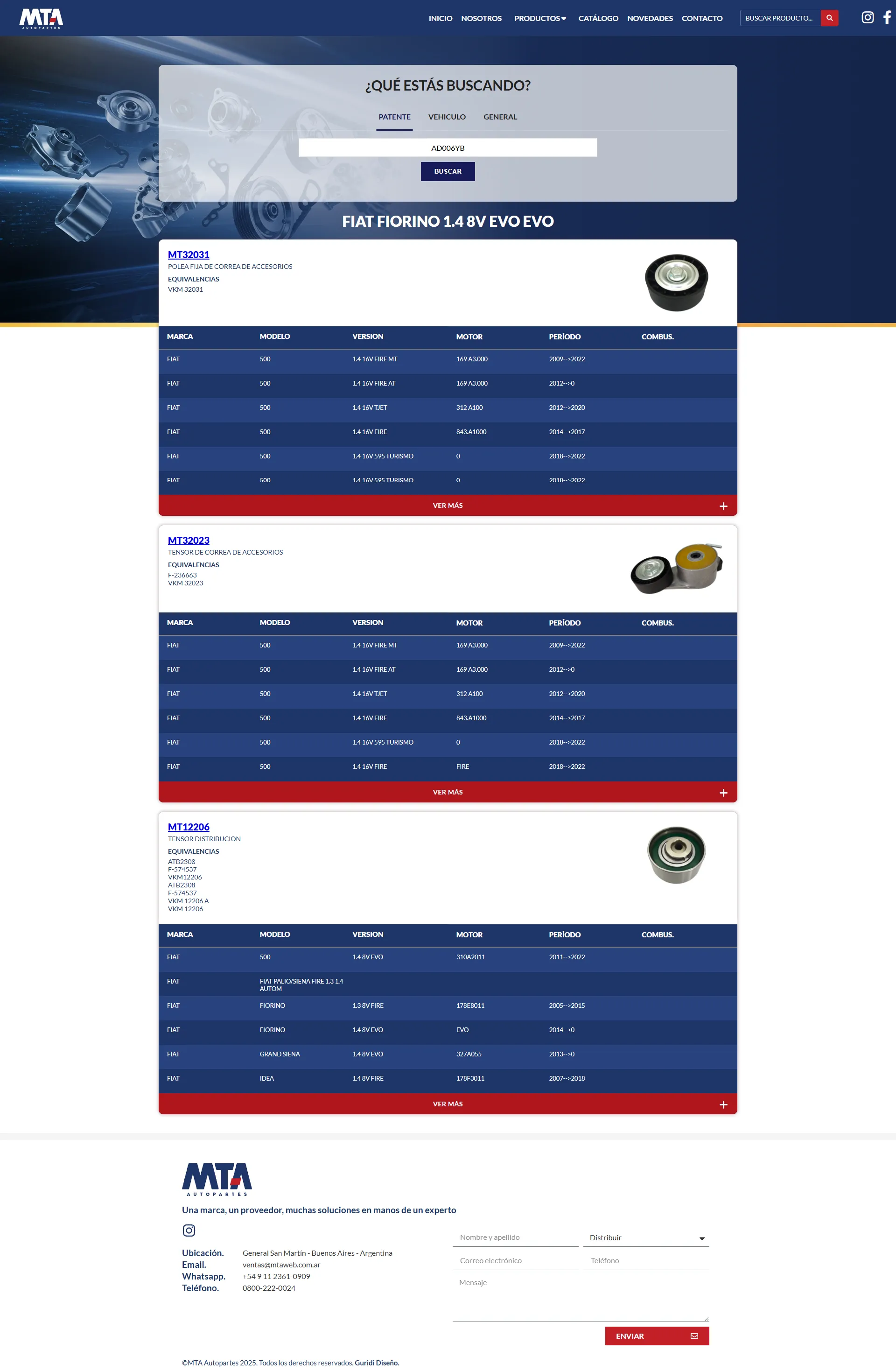 Autopartes MTA — listado de productos del catálogo digital