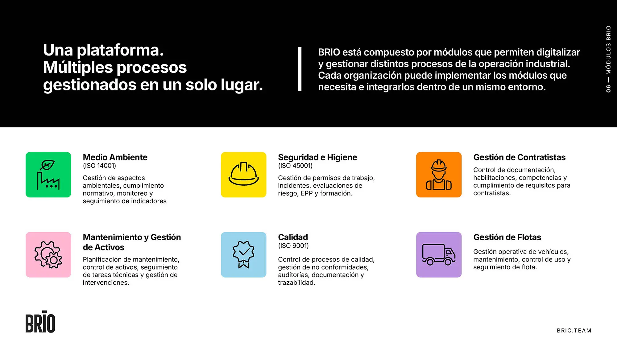 BRIO — pieza del folleto comercial