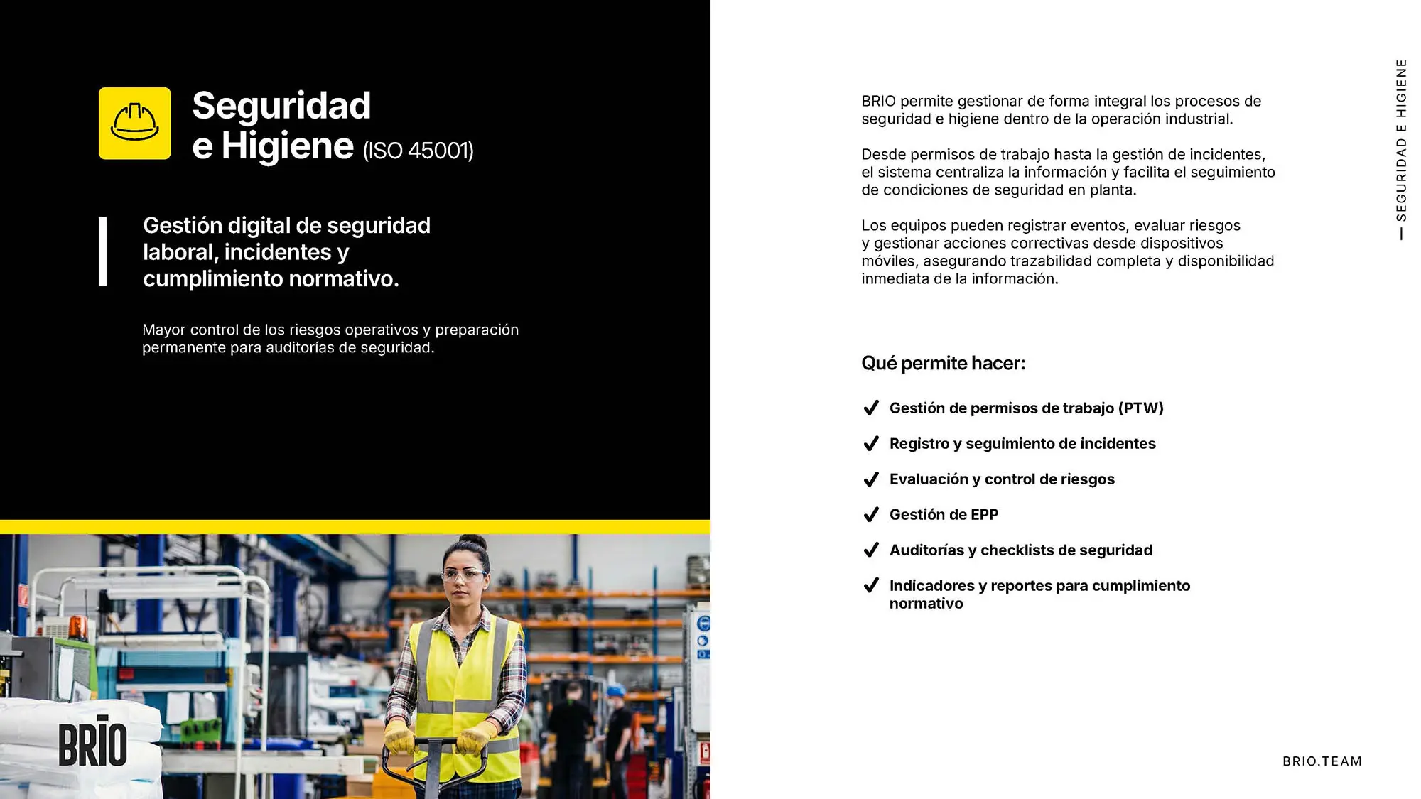 BRIO — contenido del folleto comercial