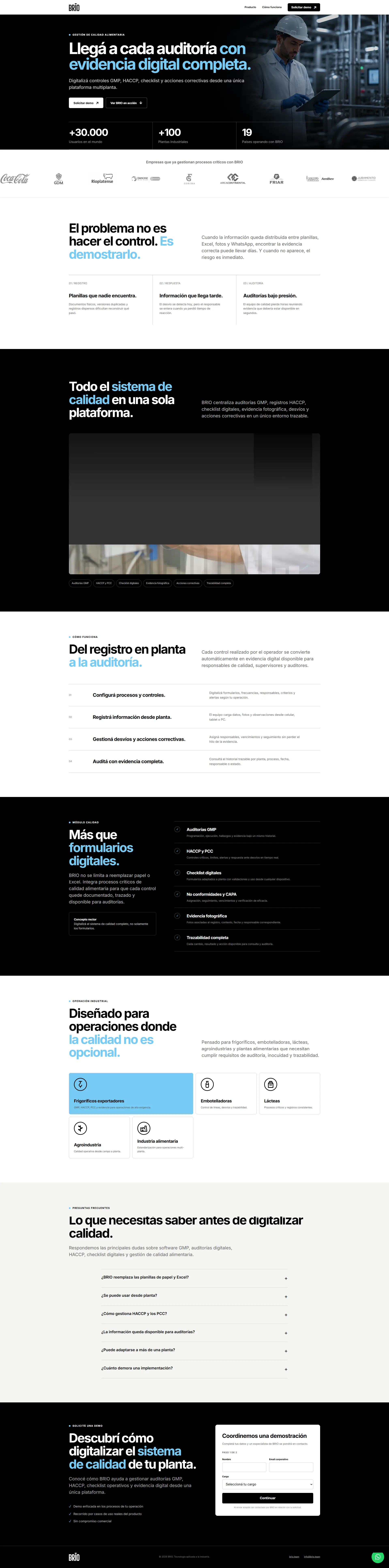 BRIO — landing page para campaña de Google Ads