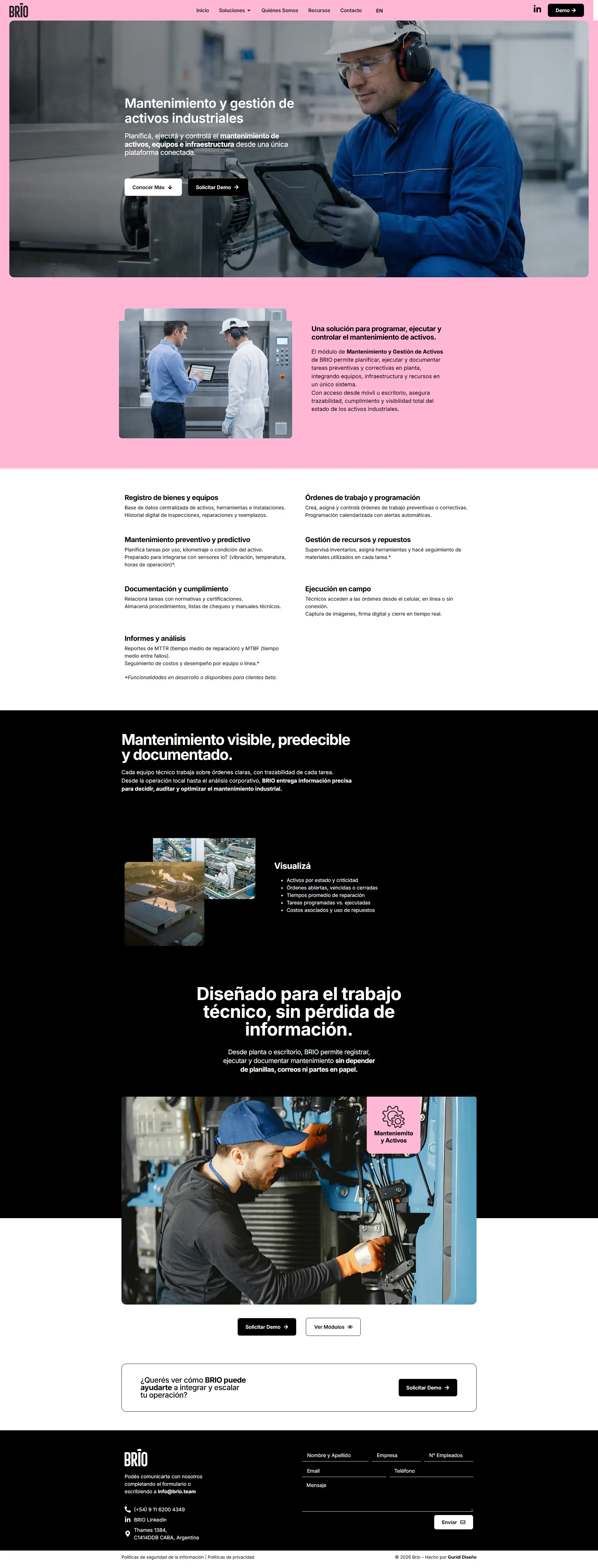 BRIO — contenido del sitio institucional